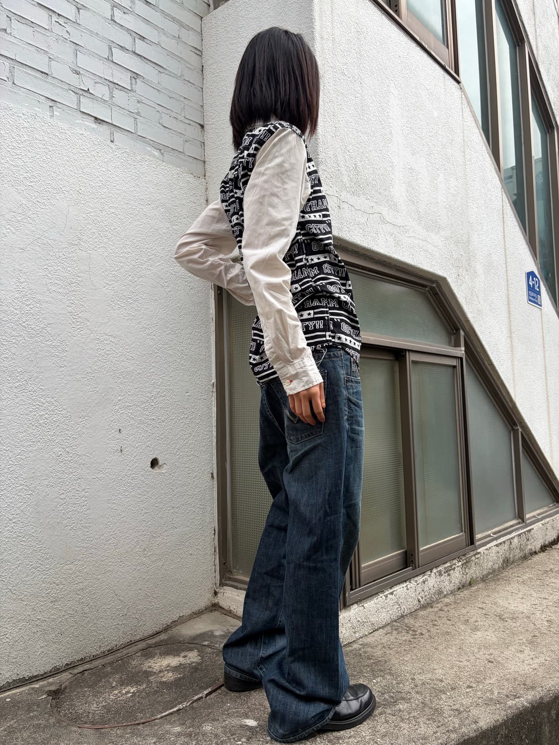 BROWNY 고담 시티 그래픽 레이어드 셔츠 L 상품이미지5