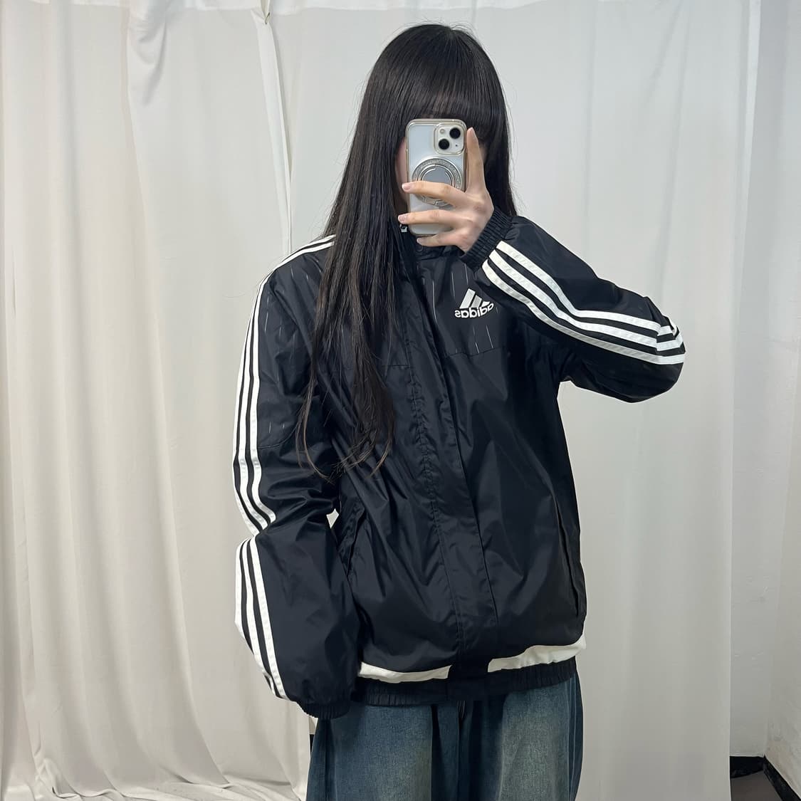 Adidas Black Windbreaker 상품이미지1