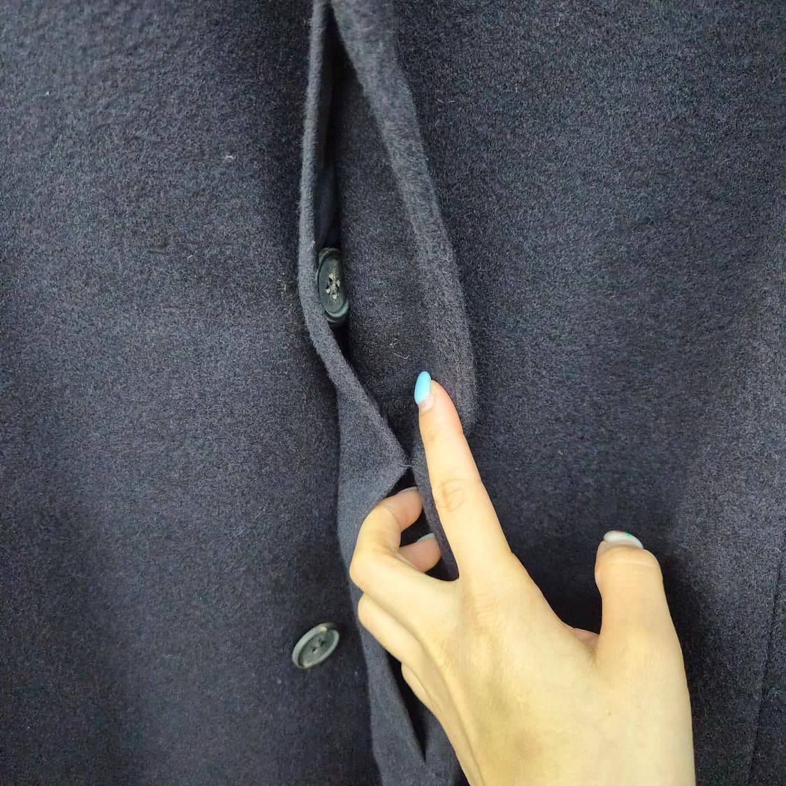 캐시미어 100% 블랙 롱 코트 남녀공용 M 상품이미지3