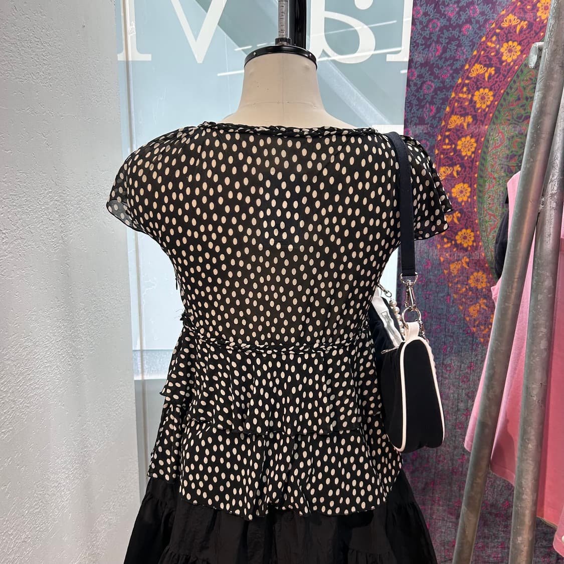 Vintage y2k Dot Feminine Top 상품이미지4