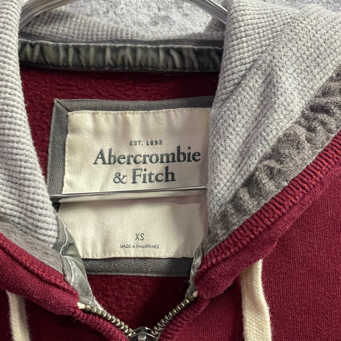 아베크롬비 빅로고 버건디 후드집업 B3318 상품이미지3