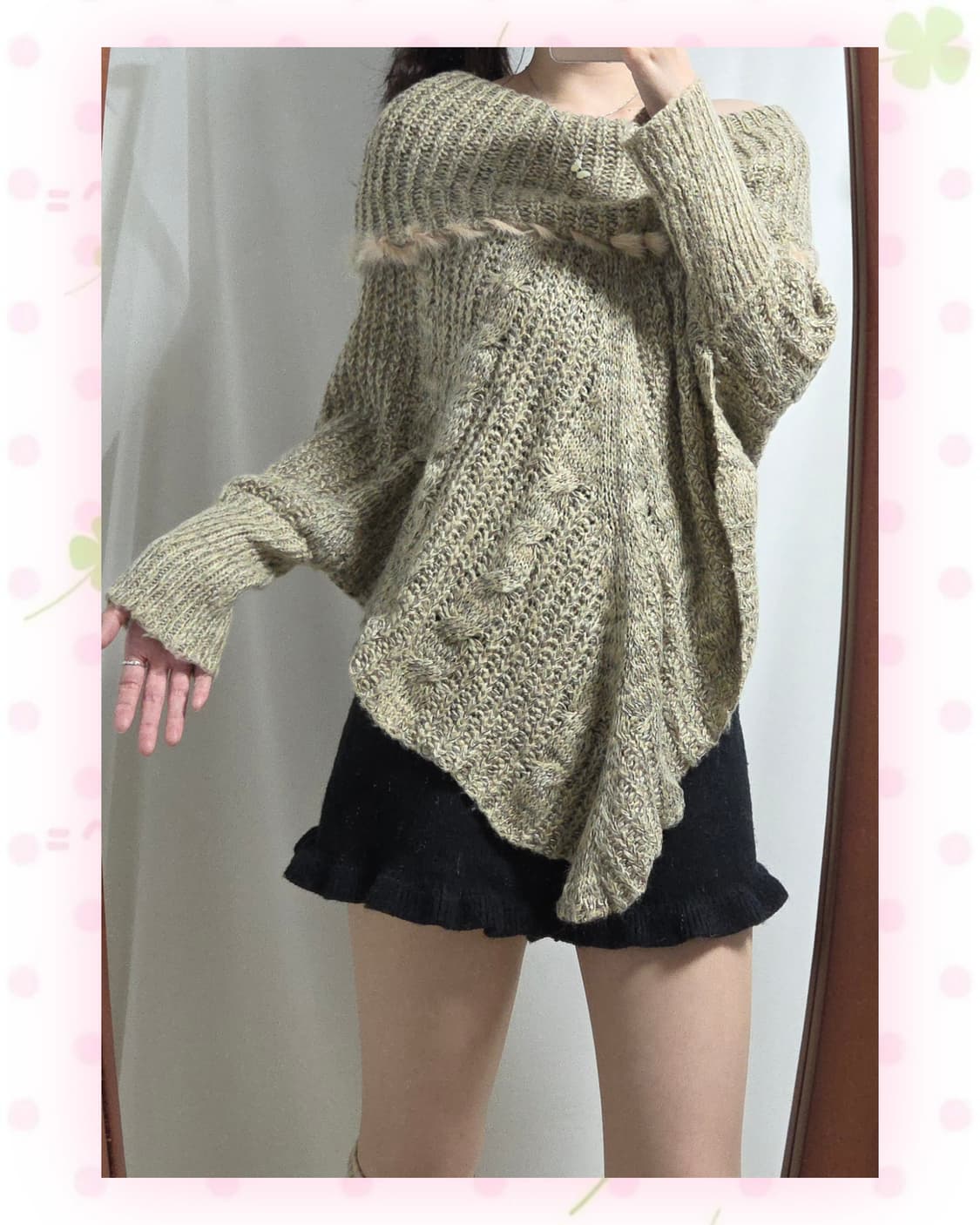 갸루 오프숄더 니트 상품이미지3