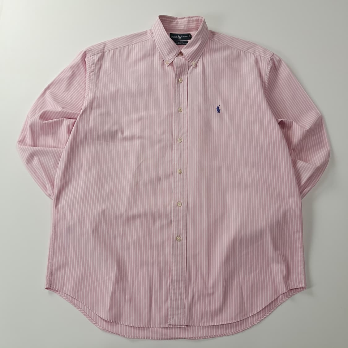 CK268 L 폴로 90s 홍콩판 핑크 스트라이프 셔츠 남방 상품이미지1