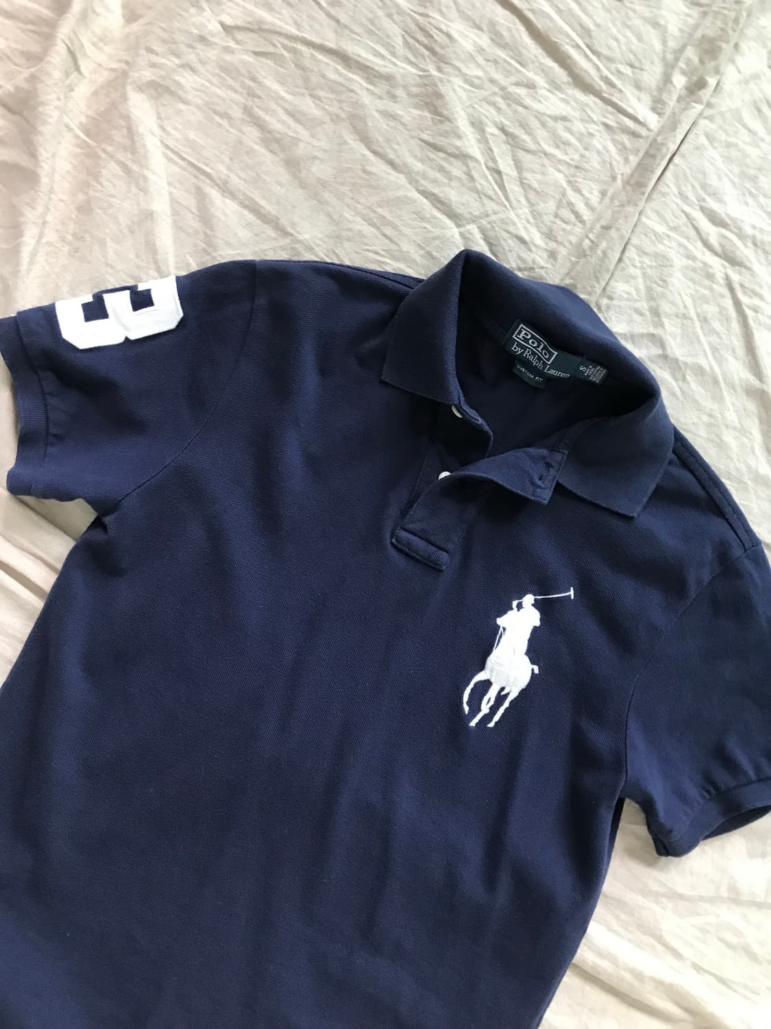폴로 랄프로렌 빅포니로고 네이비 반팔 카라티 상품이미지5
