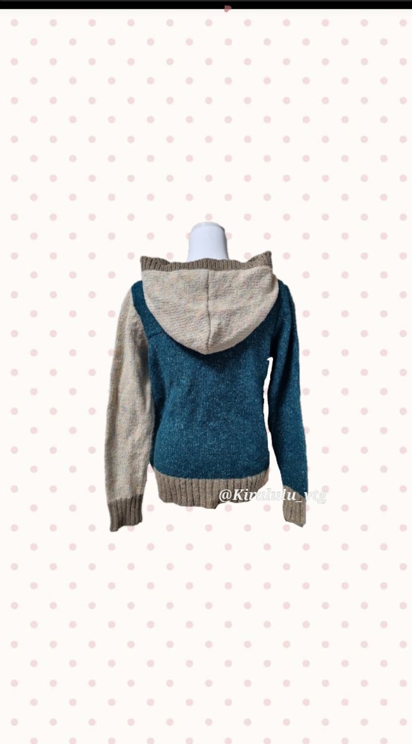 모리걸 하구미 배색 니트 토글 니트 가디건  상품이미지2