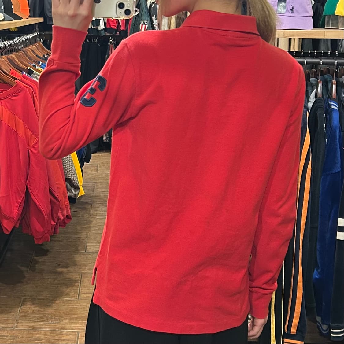 [HI] 폴로 카라 롱슬리브 레드 상품이미지5