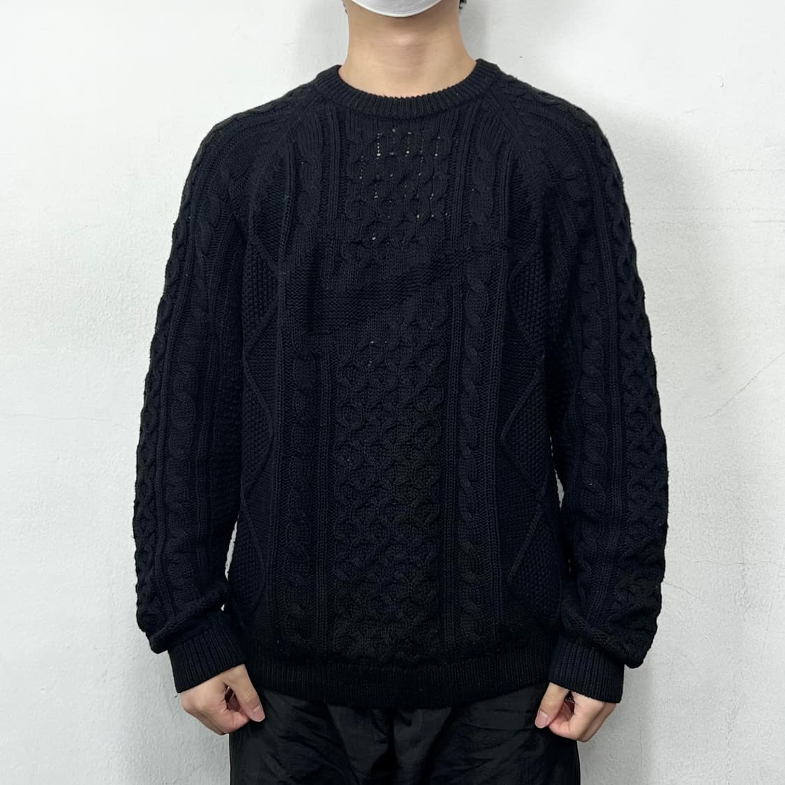 나이키 스우시 케이블 스웨터 니트 블랙 상품이미지2