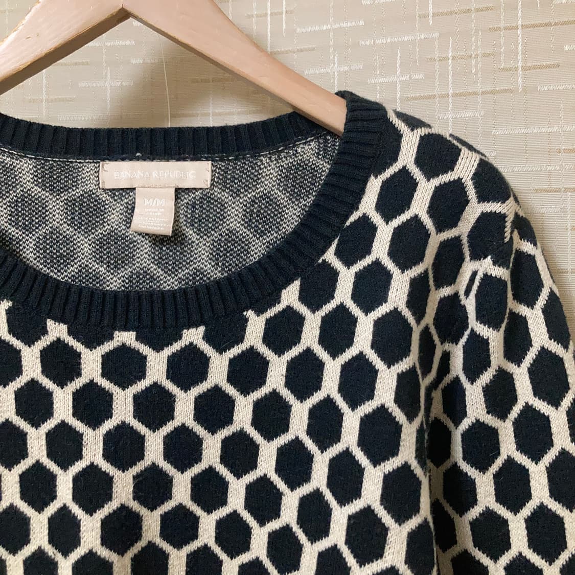 바나나 리퍼블릭 면+캐시미어 패턴 니트  상품이미지3