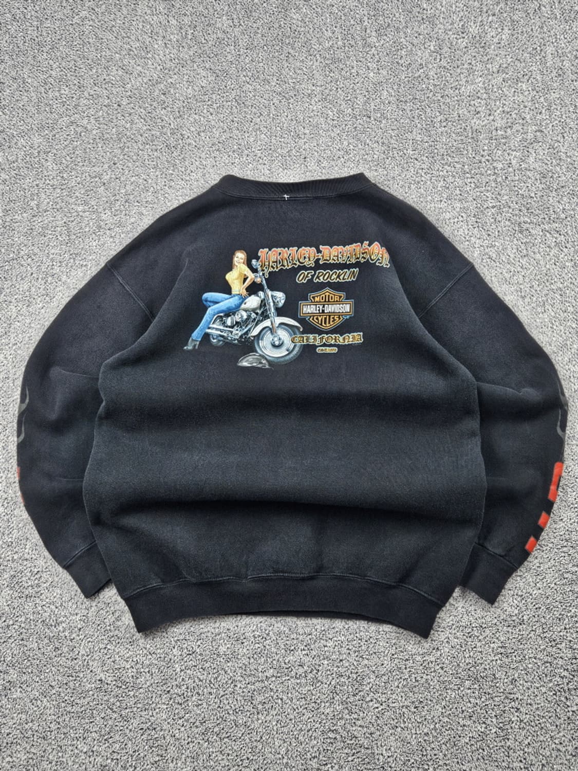 할리데이비슨 리플렉티브 플레임 맨투맨 스웻셔츠 (상세설명참조)/10125 상품이미지1