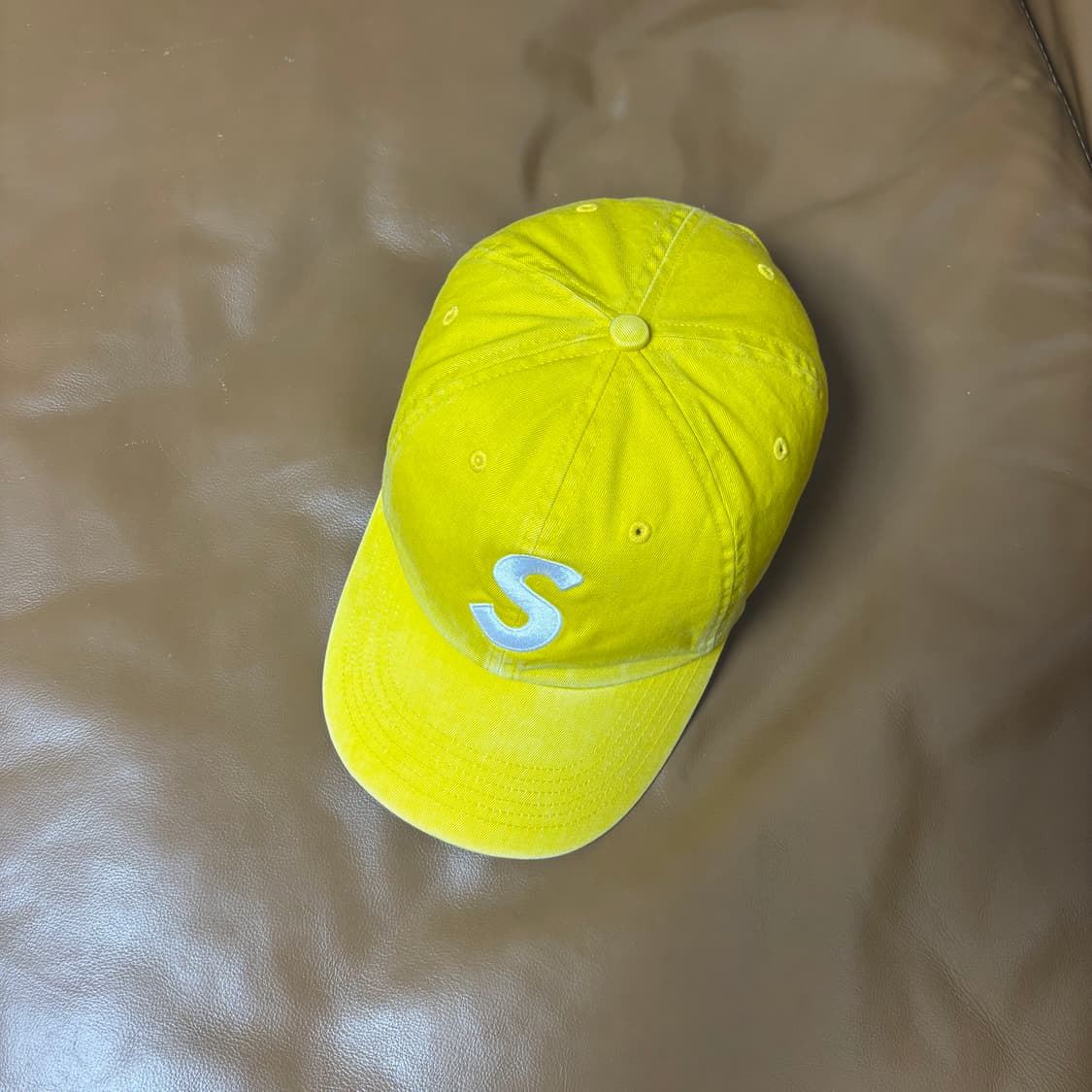 슈프림 S로고 6패널 볼캡 모자 피그먼트 옐로우 상품이미지5