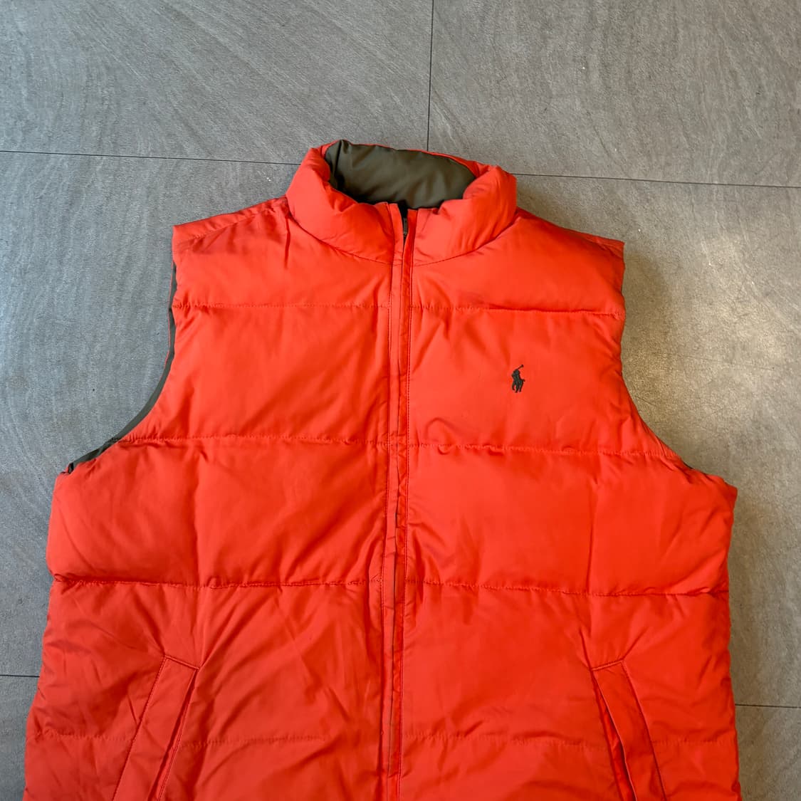 폴로 정품 브라운 , 오렌지 양면 덕다운 조끼 상품이미지6