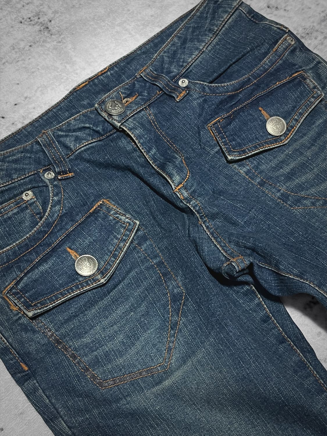 (joky gal)y2k bold button gyaru bootcut  상품이미지2