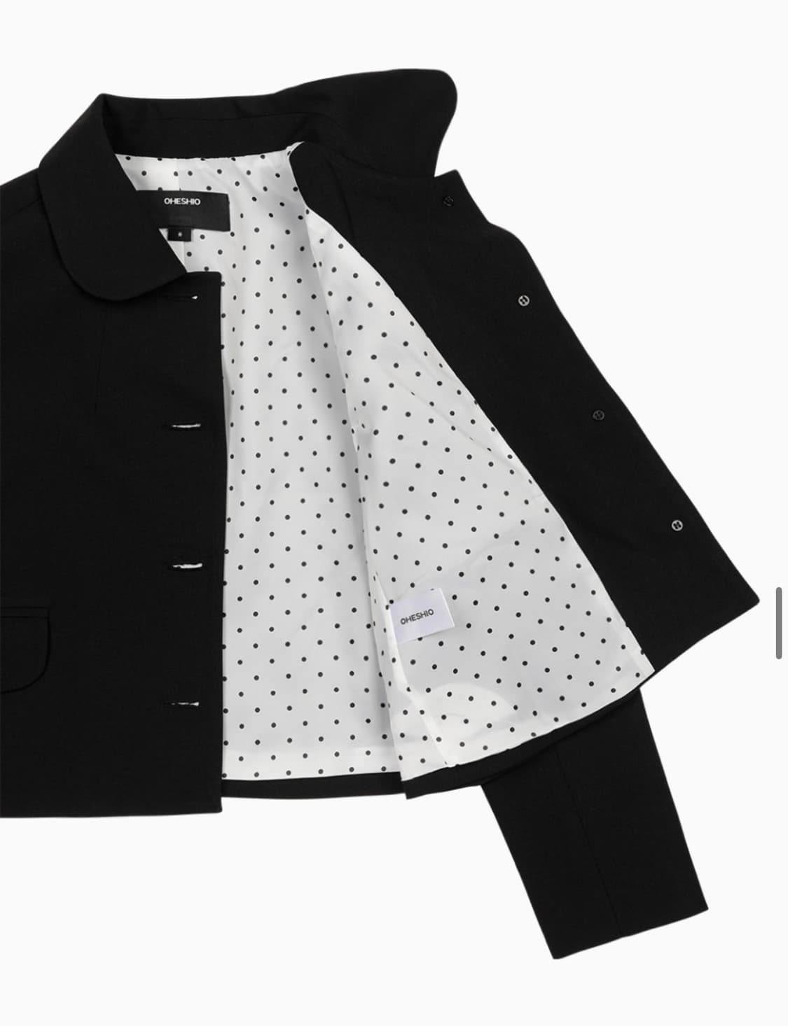 오헤시오 라운드 카라 세미크롭 자켓 블레이저 칼라 상품이미지3