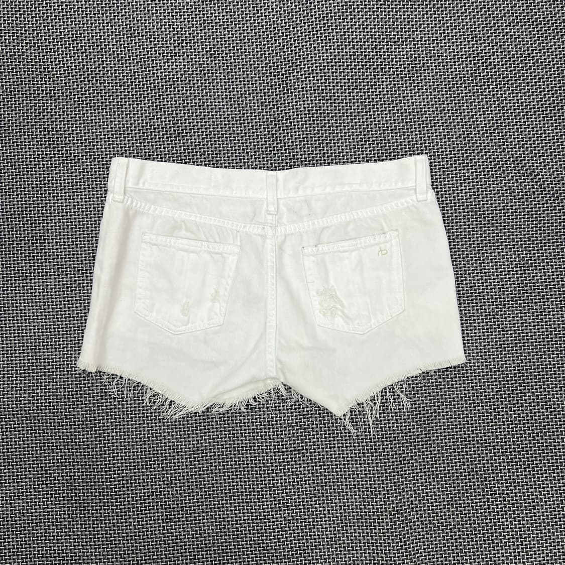 랙엔본 화이트 데님 숏팬츠 상품이미지3