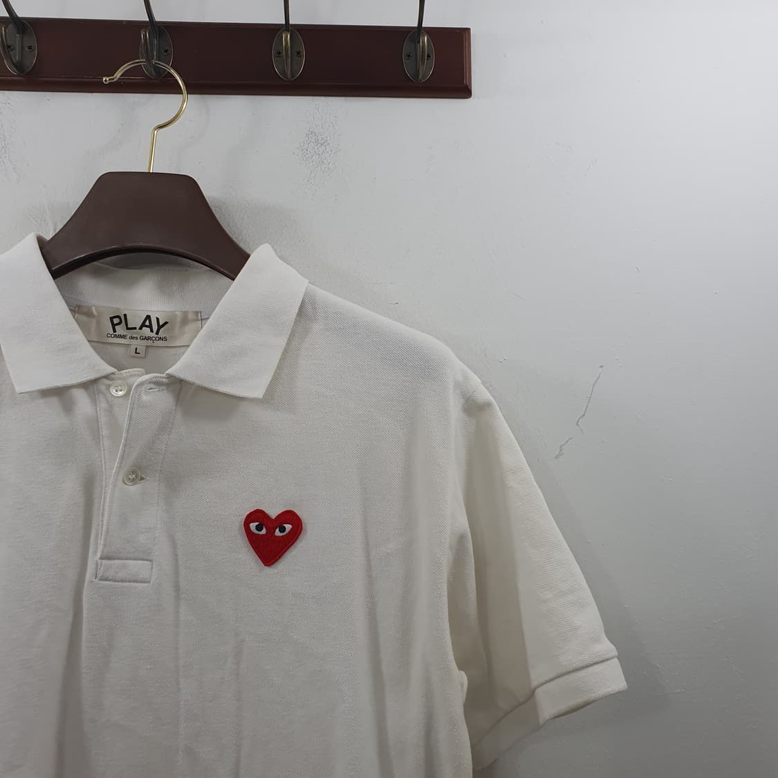 L 꼼데가르송 남성 레드와펜 폴로 데일리 반팔티셔츠 상품이미지2