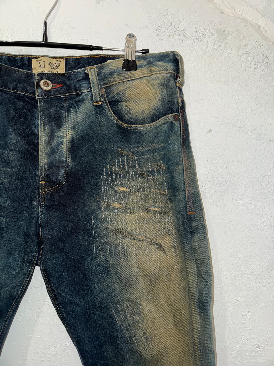 Armani jeans 아르마니진스 데미지 워싱 데님팬츠 상품이미지6