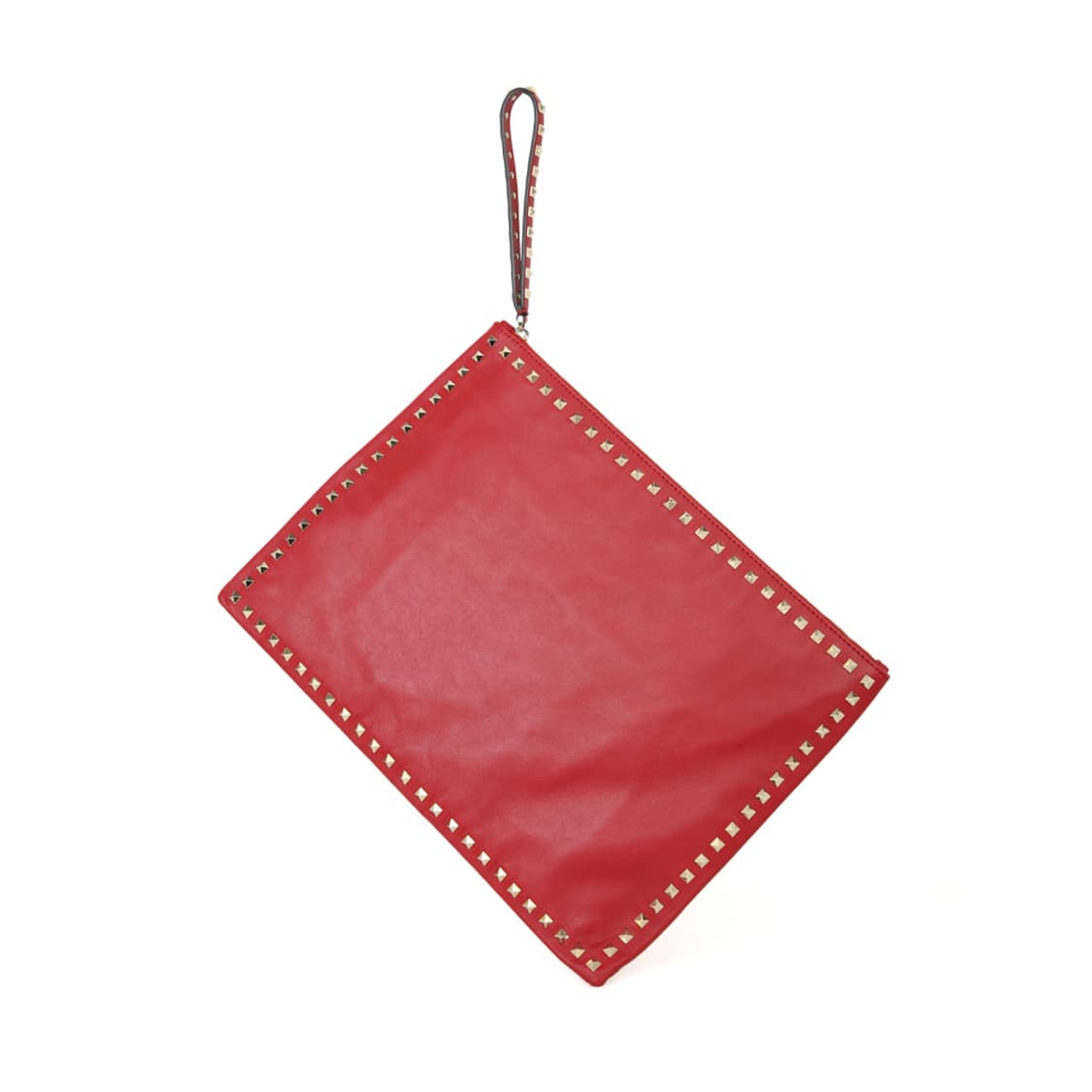 발렌티노 락스터드 클러치백 오버사이즈 지퍼 파우치 레드 상품이미지9