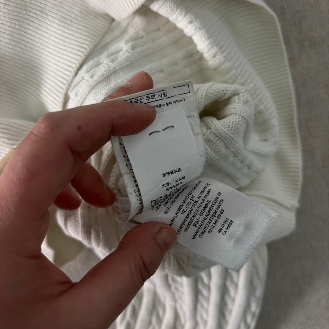 W 95 폴로랄프로렌 스몰포니 꽈배기 가디건  상품이미지5