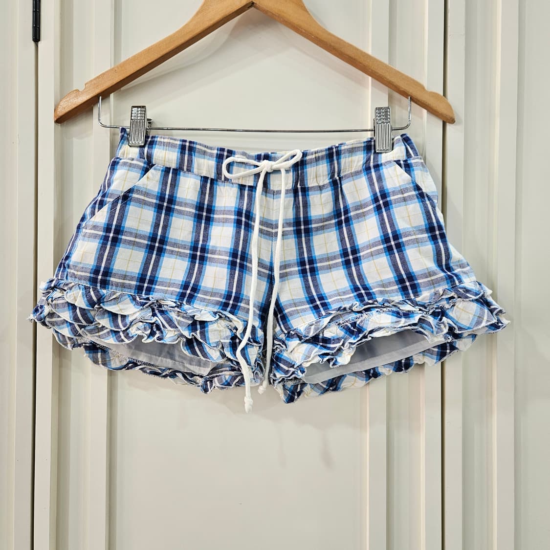 체크 프릴 반바지 숏팬츠 상품이미지1