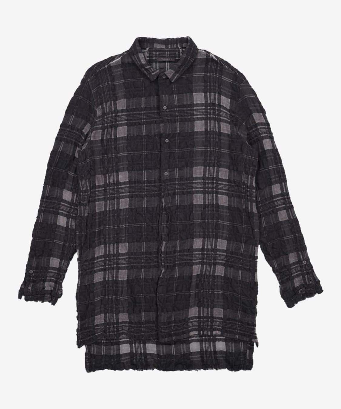 Transit 트랜짓 체크 수소봉제 롱 셔츠 상품이미지1