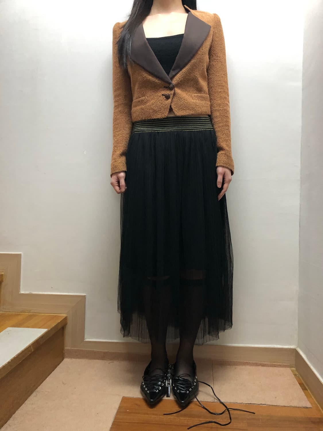 빈티지 블랙 레이스 스커트 상품이미지2