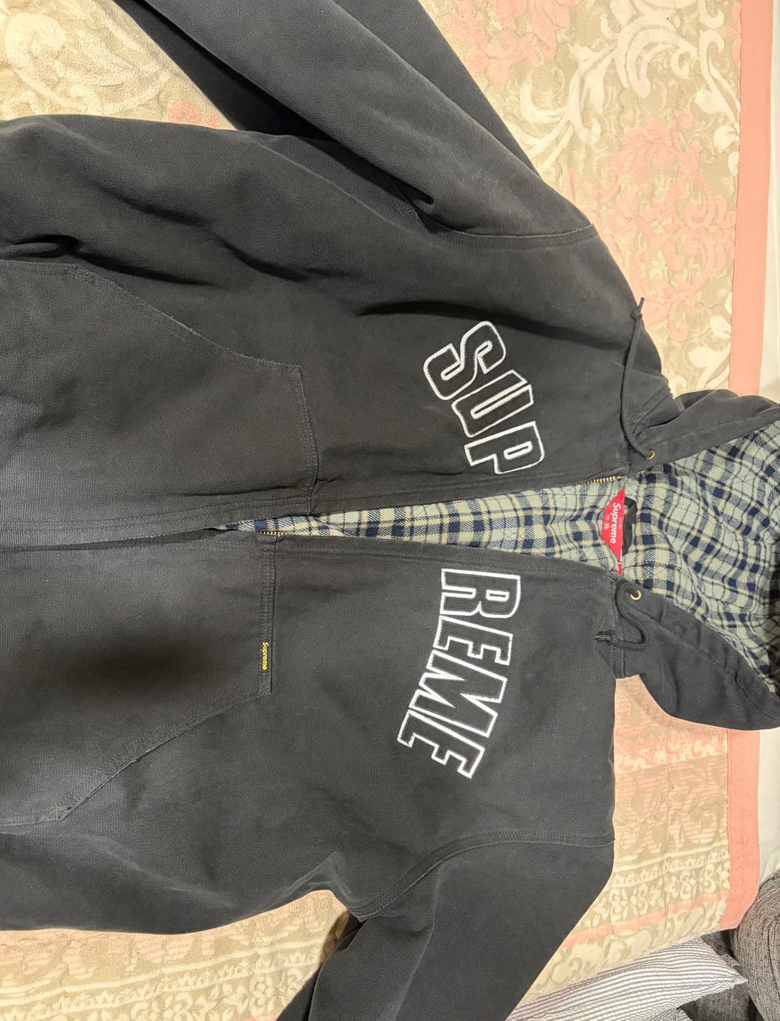 슈프림 리플렉티브 아크 후드 워크 자켓 블랙 - 25FW 상품이미지2