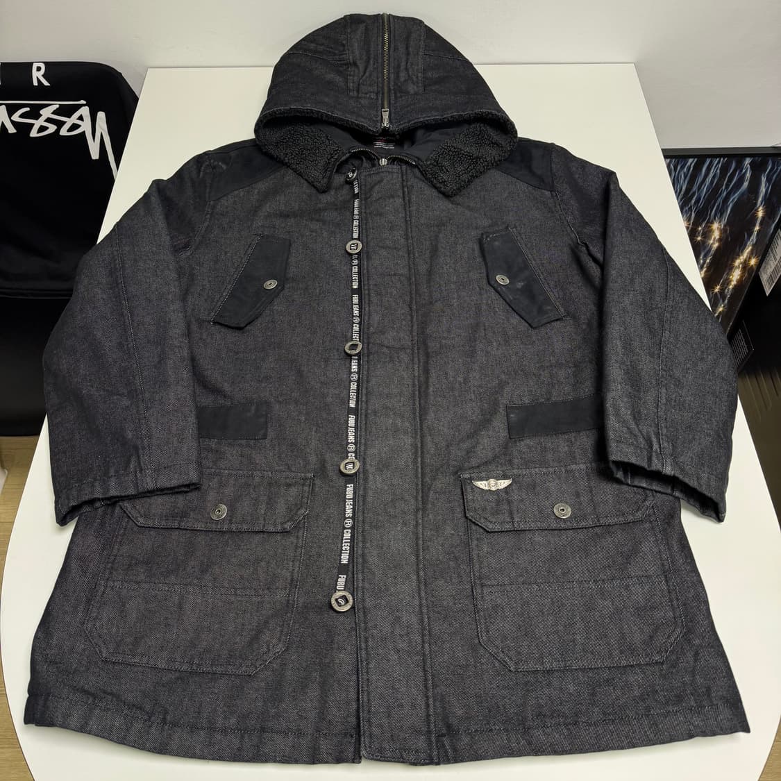 FUBU 후부 00년대 머스탱 데님 후드 코트 자켓 상품이미지1