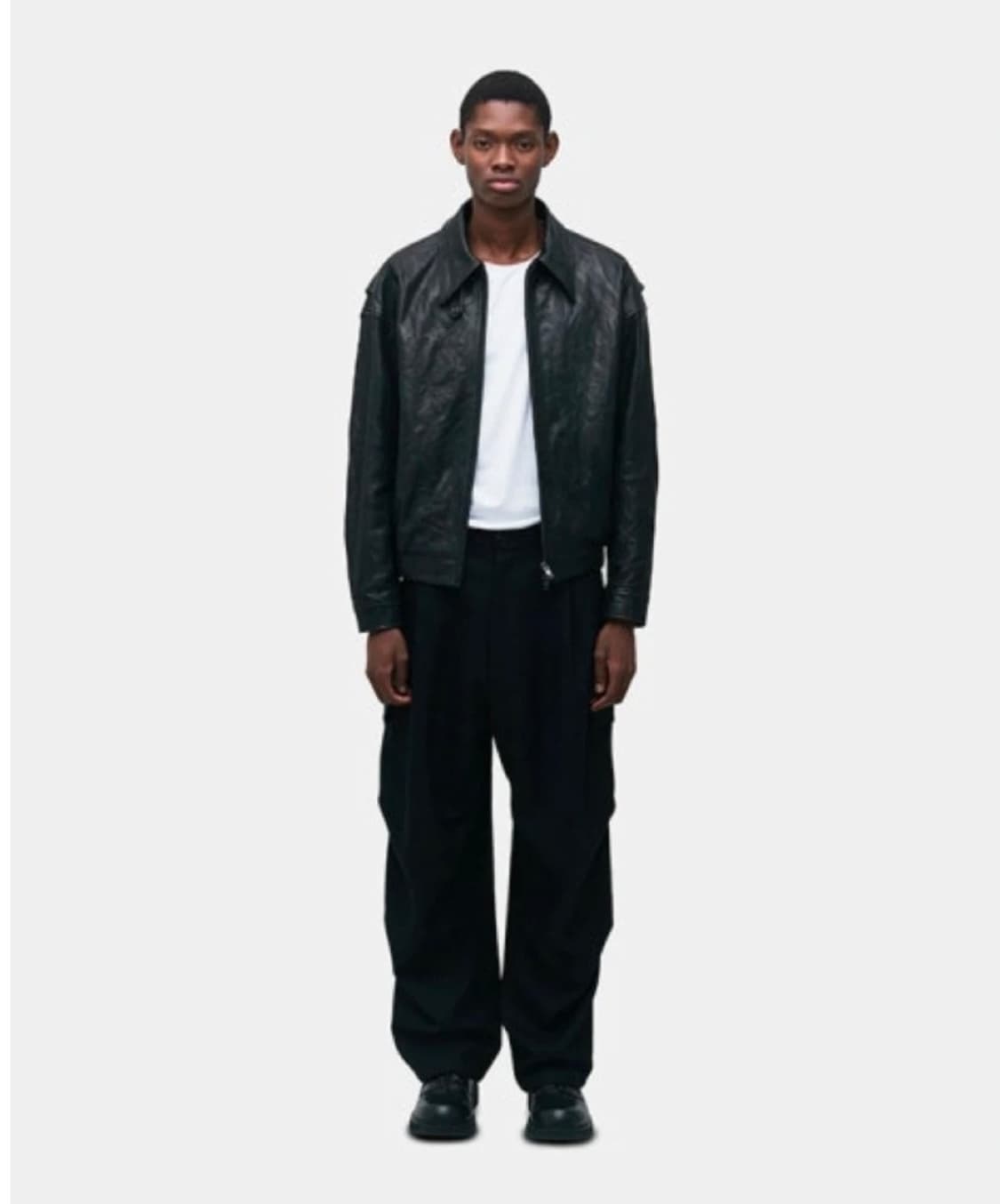 (M) 쿠어 램스킨 크리즈 블루종 블랙 상품이미지6