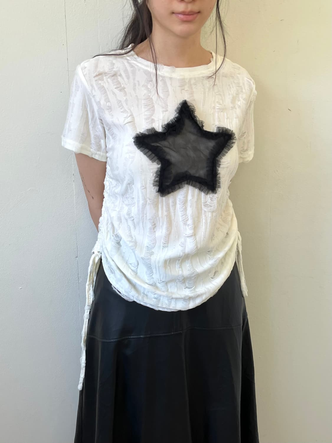 Japan vtg 스타 드로스트링 탑 상품이미지6