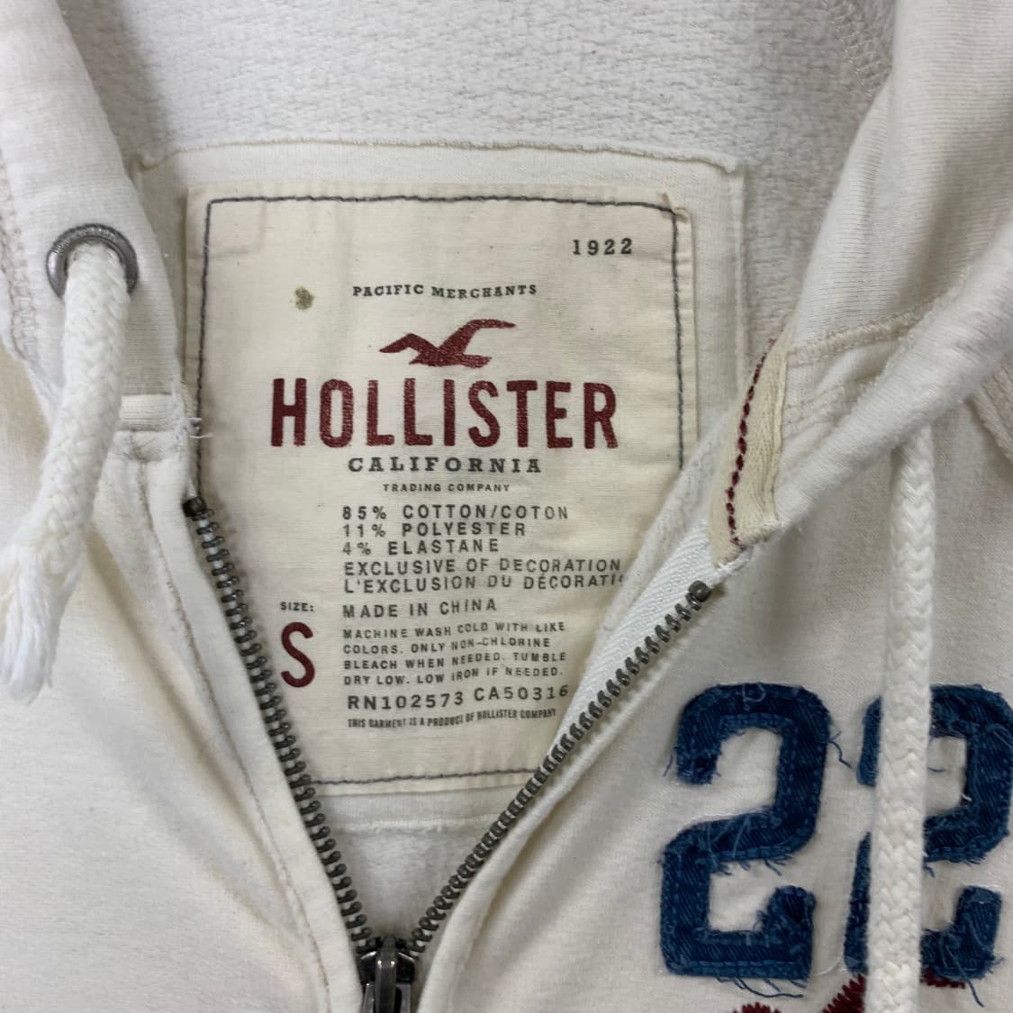 홀리스터 y2k 와투케 딱붙 아이보리 후드집업 상품이미지7