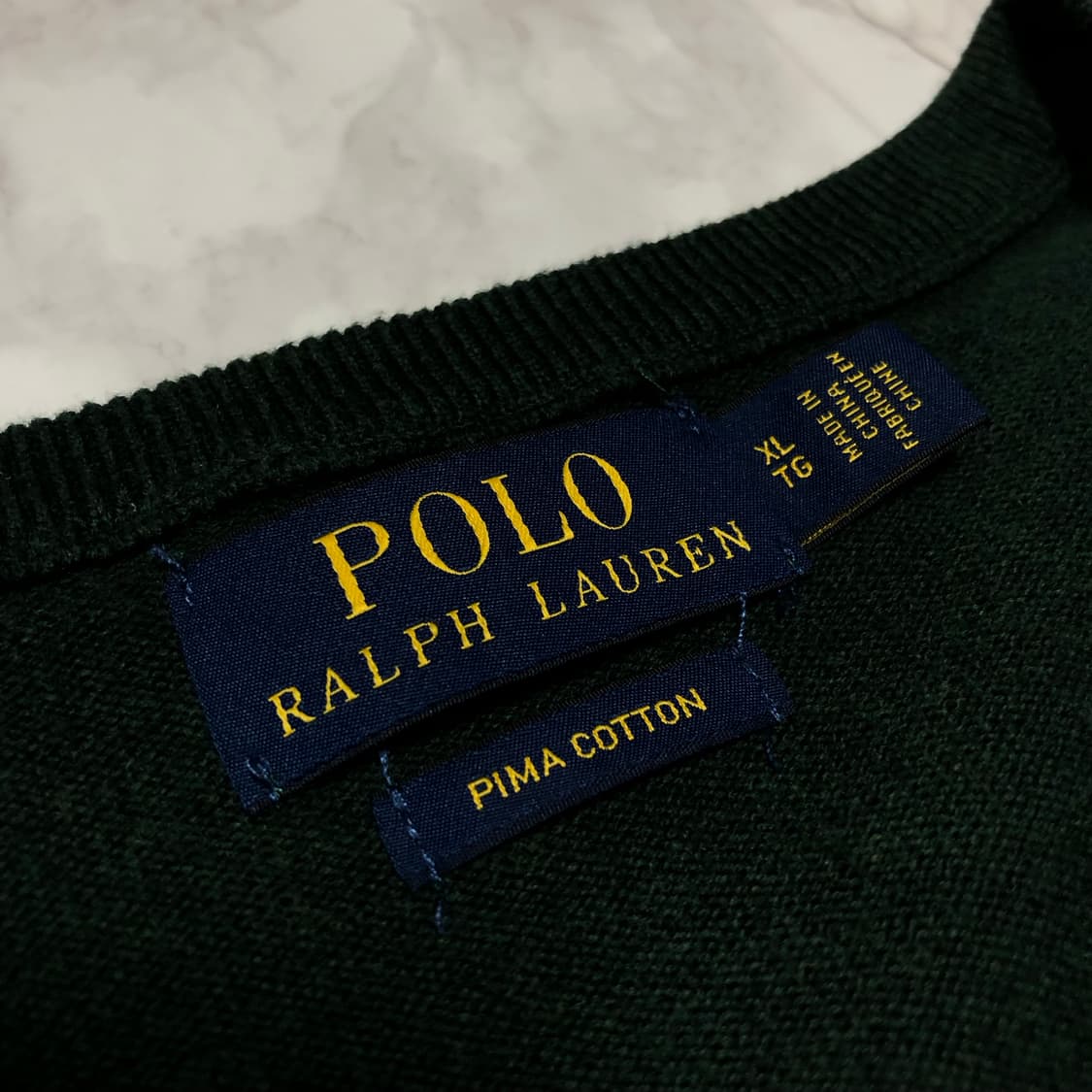 폴로 랄프로렌 브이넥 니트 거의새거 딥그린 남성용 상품이미지4