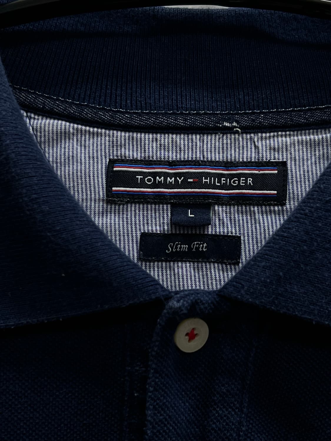 타미힐피거 스몰패치로고 긴팔 카라 티 네이비 상품이미지4