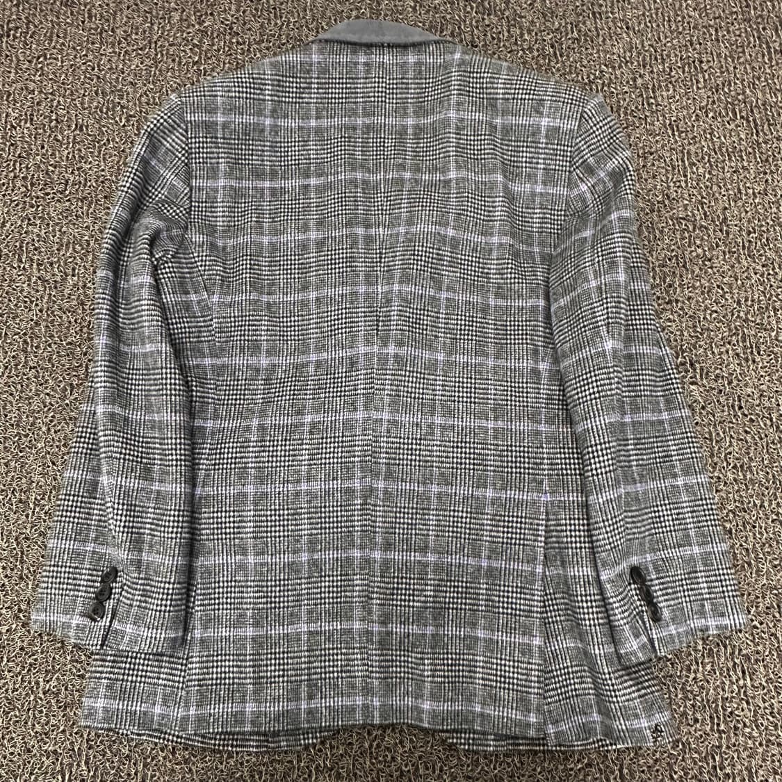 INTERMEZZO 인터메조 체크 블레이저 울 양가죽 정장 자켓 L 상품이미지4