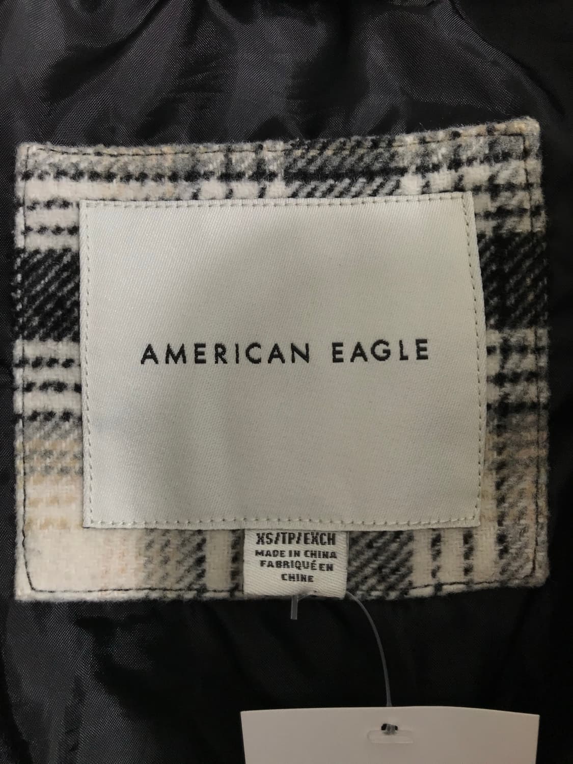 아메리칸 이글 아이보리 코튼 체크 패딩 상품이미지5