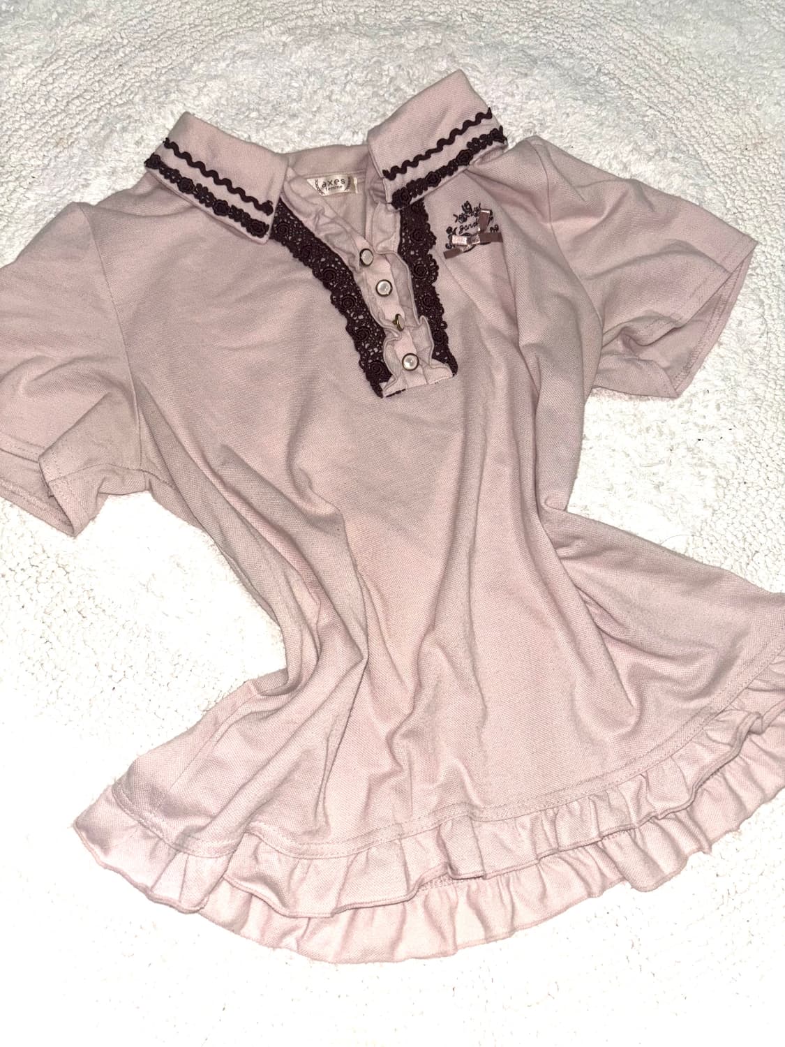 엑시즈팜 핑크 레이스 딸기 초코 반팔  상품이미지2