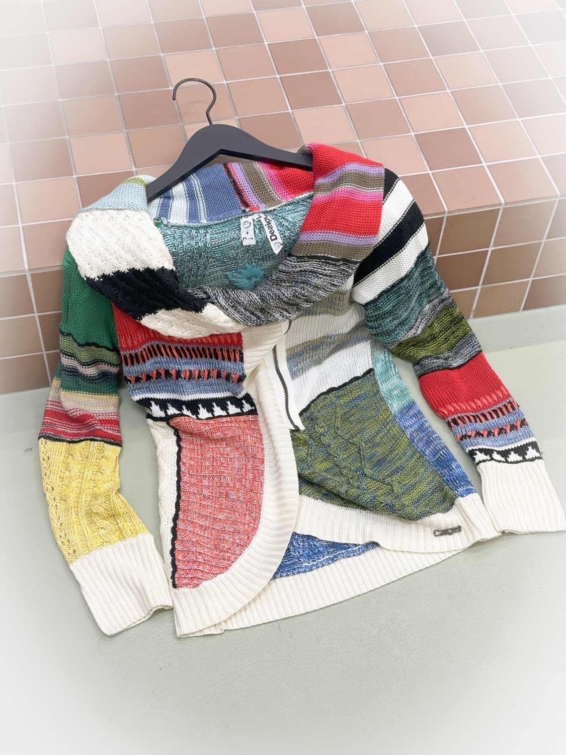 desigual multi pattern zip cardigan 상품이미지1