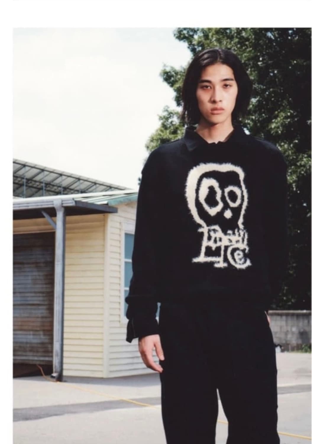 Etce 스컬 코튼 니트 블랙 상품이미지1