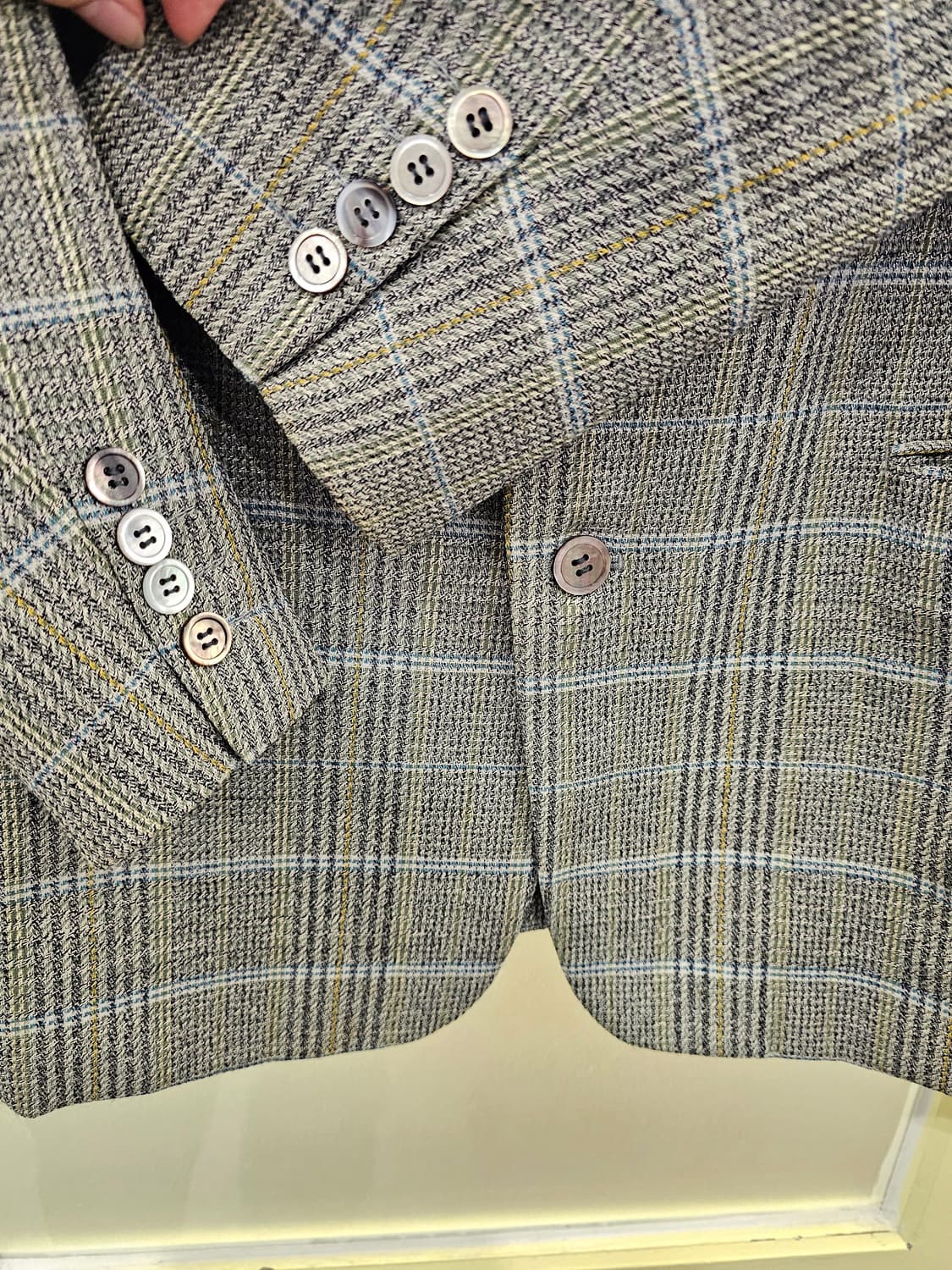 Christian Dior Monsieur 울 실크 그린 체크자켓 상품이미지5