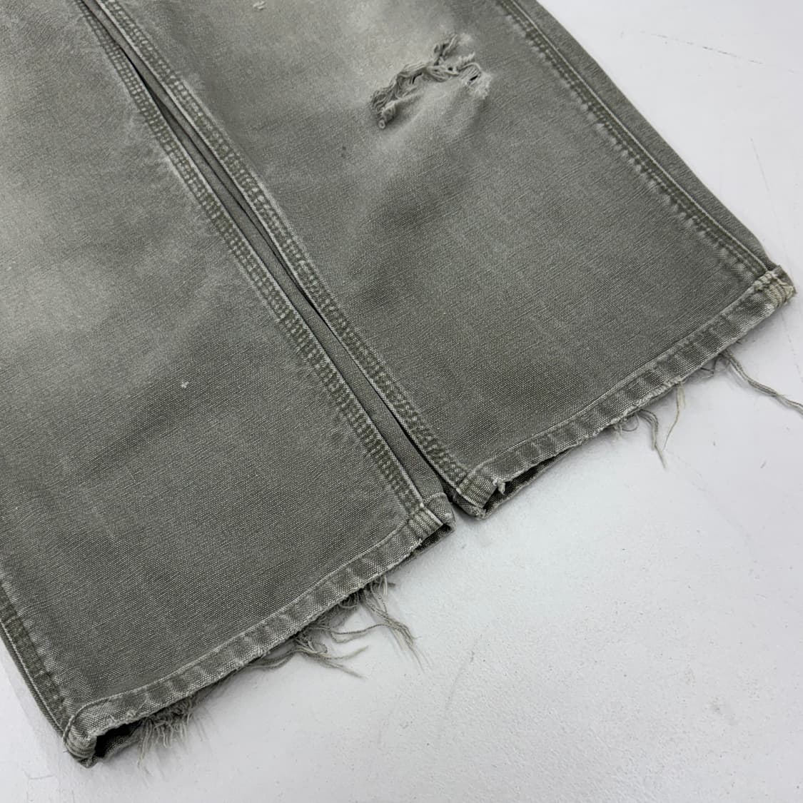 칼하트 OG 가죽패치 모스그린 카펜터 덕캔버스 페이딩 와이드 워크팬츠 상품이미지6