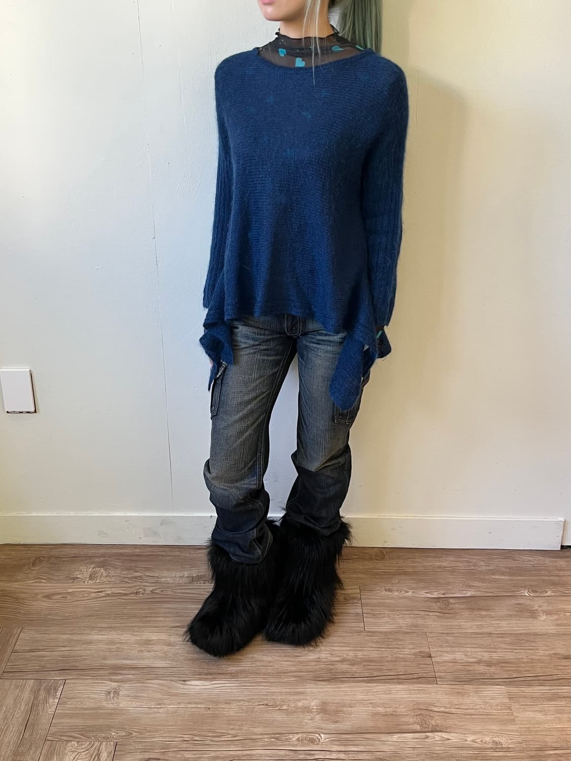 MICHEL KLEIN 시스루 드레스 스웨터  상품이미지5