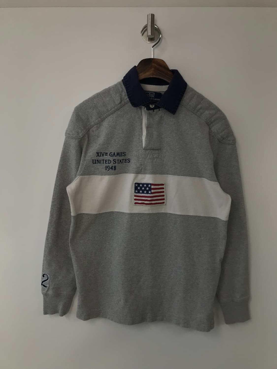 폴로 랄프로렌 USA 성조기 그레이 럭비 티셔츠 상품이미지3