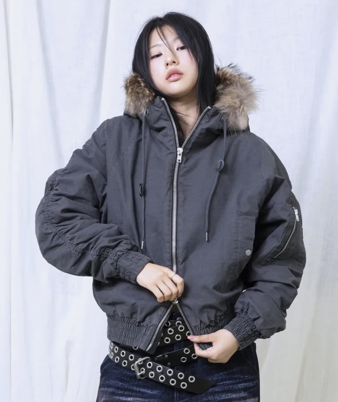 글랙 GJ098 러스티 N2B 숏 파카 (GRAY) 상품이미지1