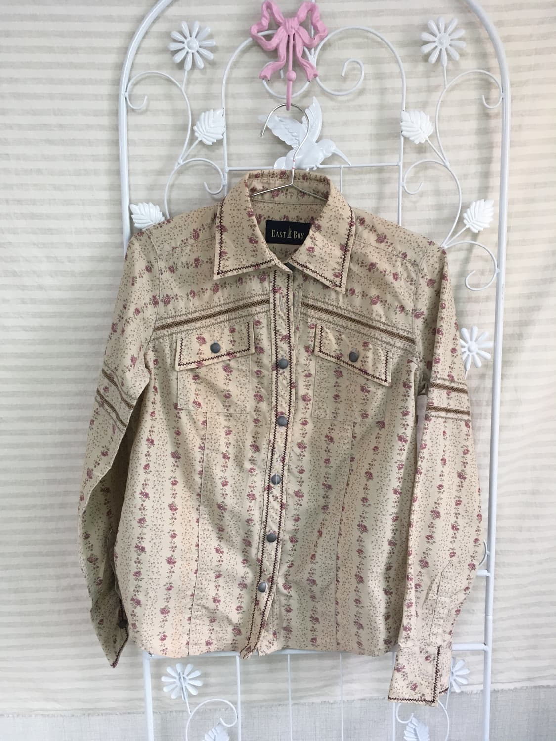 jpn vintage 이스트보이 앤티크 잔꽃 레이스 셔츠 상품이미지2