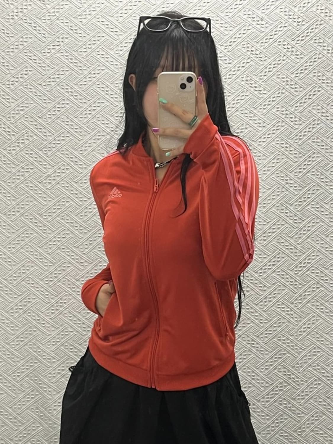 아디다스 90's 빈티지 Y2K 오렌지핑크 져지 집업 M C06652 상품이미지1