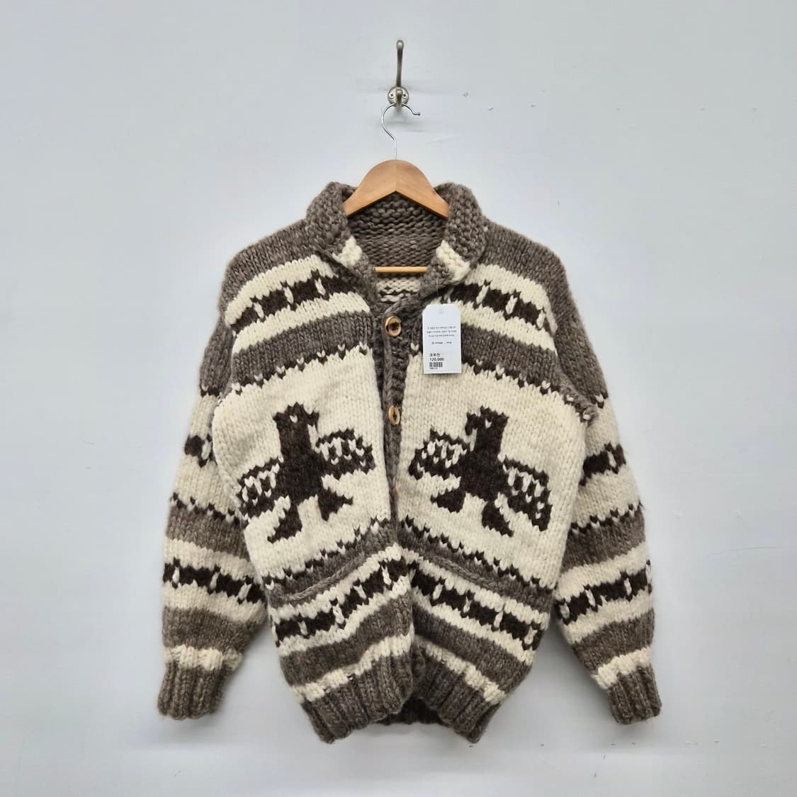 코위찬 울 니트 집업 남성 L 상품이미지1