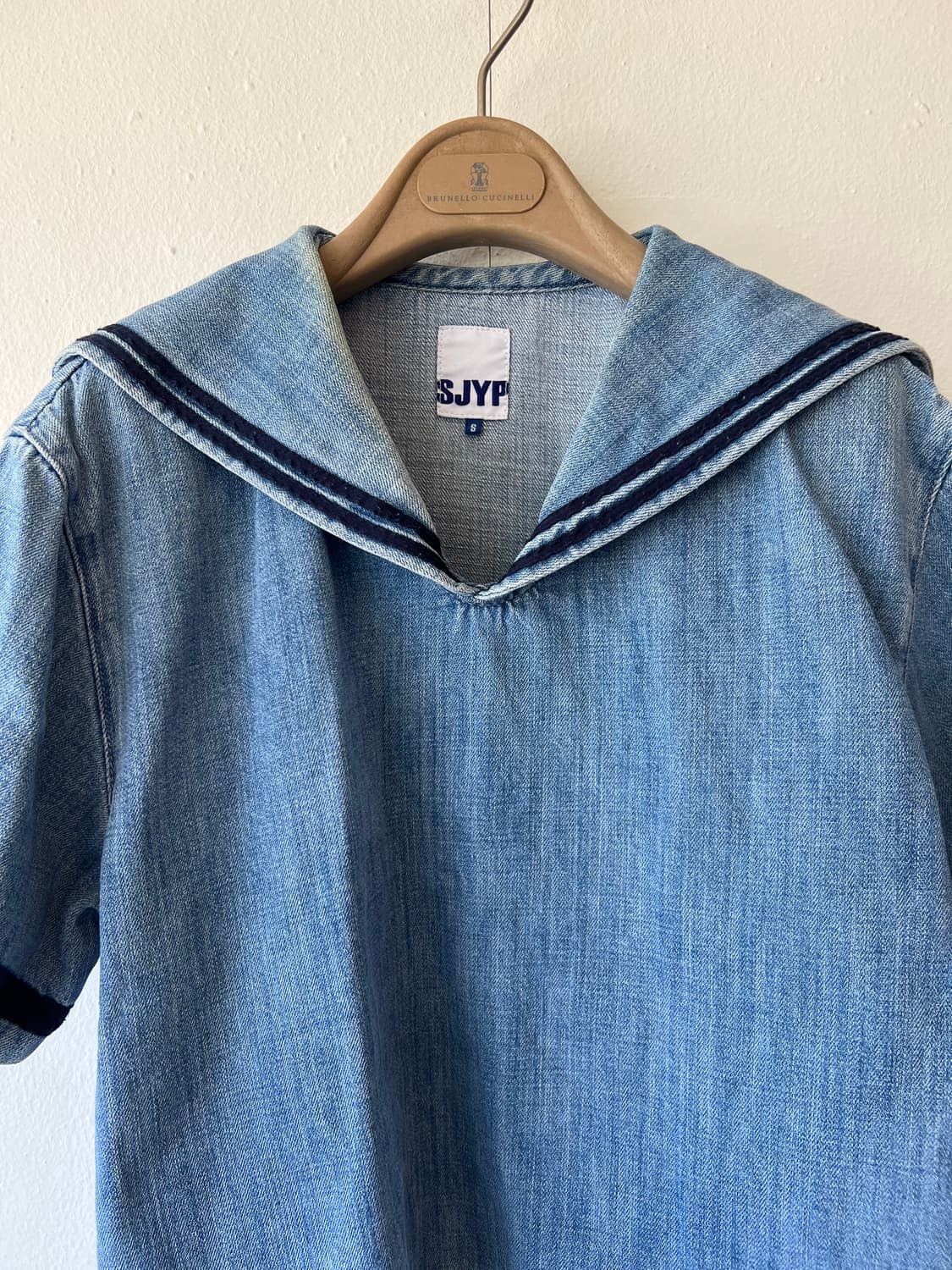 에스제이와이피 SJYP 여성 데님 세일러카라블라우스 상품이미지1