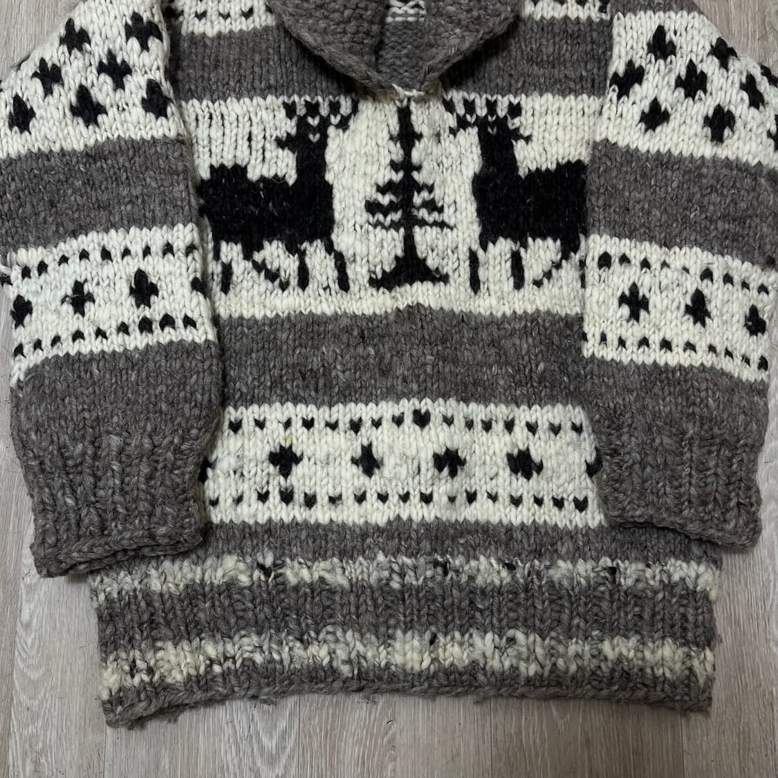 빈티지 헤비 울 숄카라 코위찬 니트 M 상품이미지3