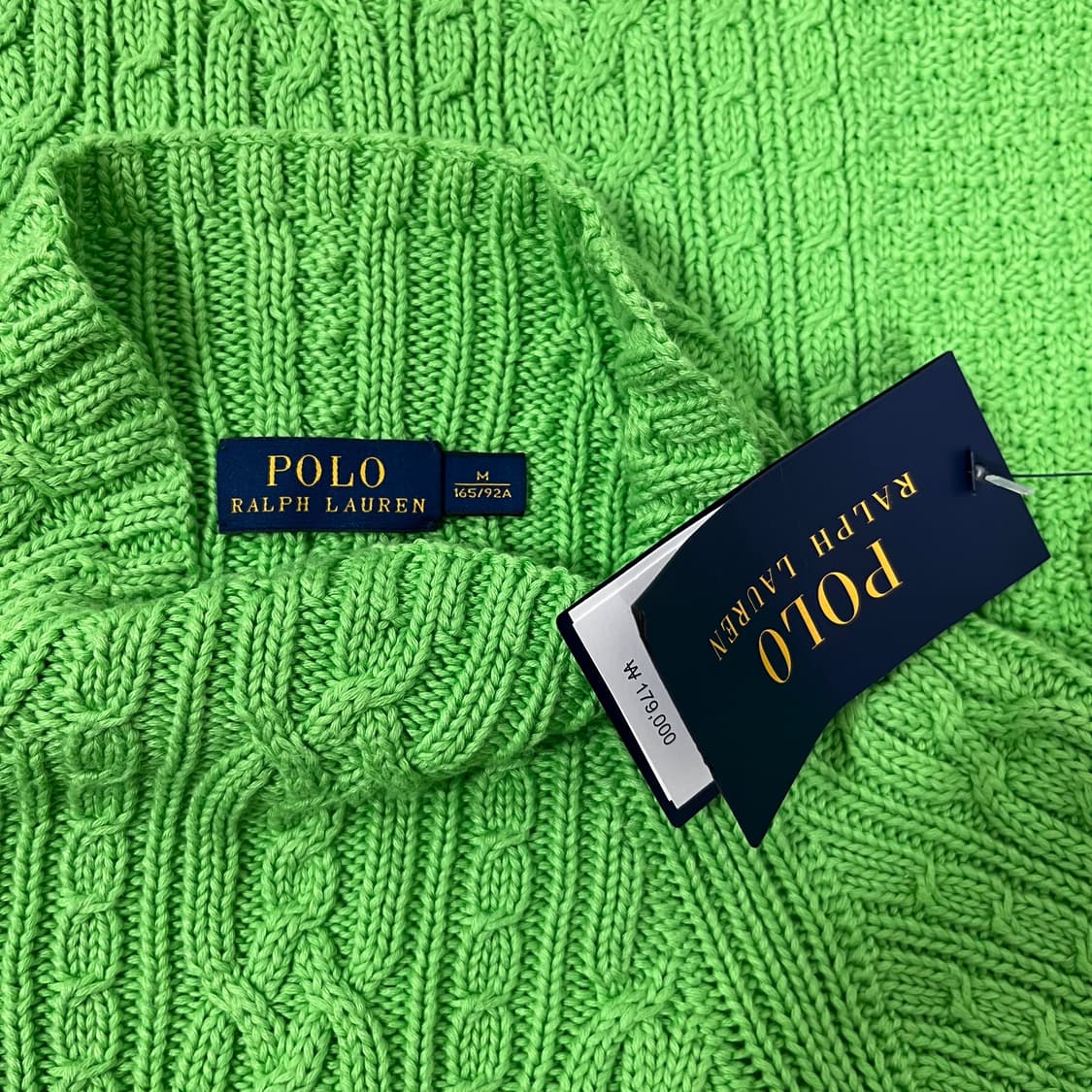 폴로랄프로렌 견 혼방 반팔 케이블 니트 (새상품) 상품이미지4