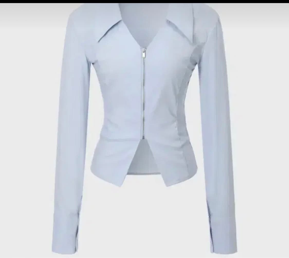 카키포인트 집업 셔츠 블루 s 상품이미지6