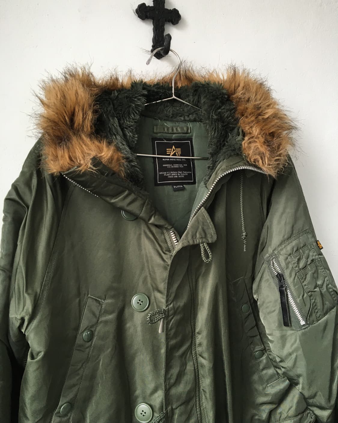 Alpha industries fake fur hood khaki jum 상품이미지4